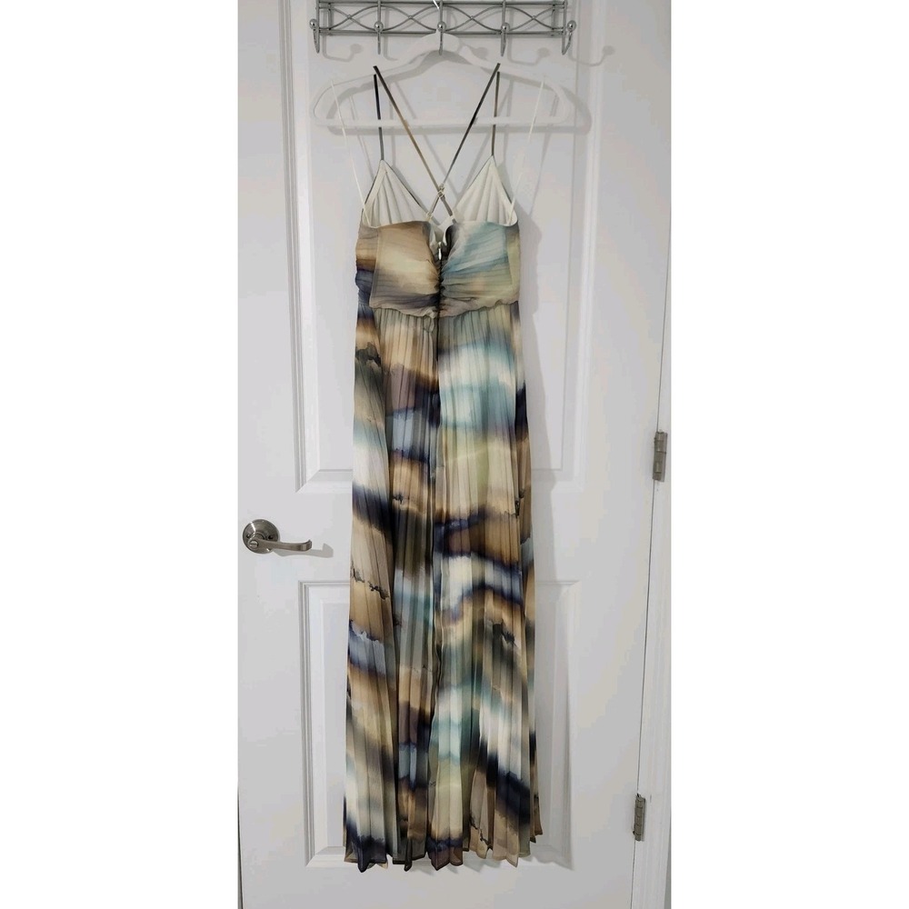 Express Women's Pleated V-Neck Sleeveless Lined Maxi Dress Size XS - Picture 4 of 9